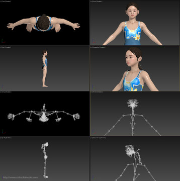 3dmax模型沙滩少女