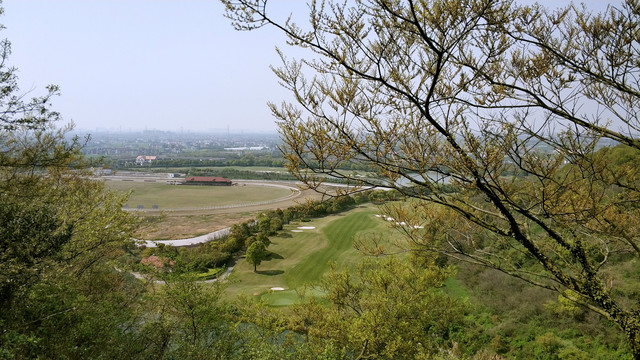 嘉兴九龙山远眺平湖市