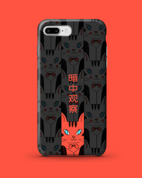 暗中觀察手機殼本本套文創(chuàng)插畫