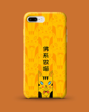 佛系做喵手機(jī)殼本本套文創(chuàng)插畫