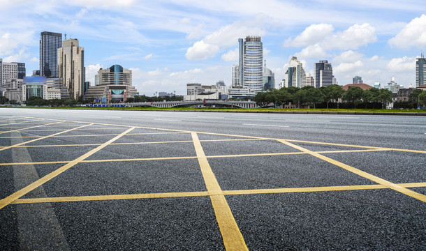 道路地面和城市景观