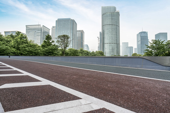 道路地面和城市景观