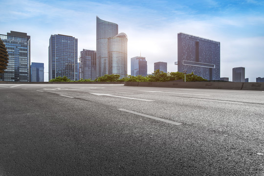 道路地面和金融区