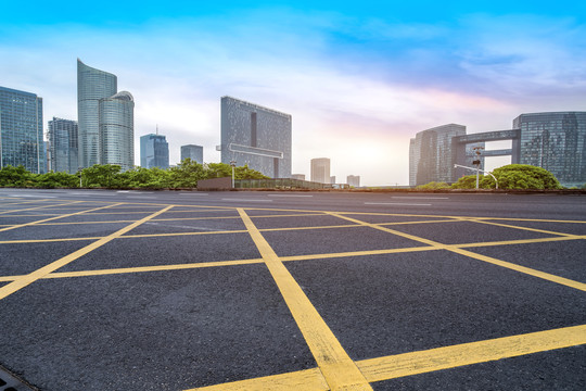 地面划线和城市景观