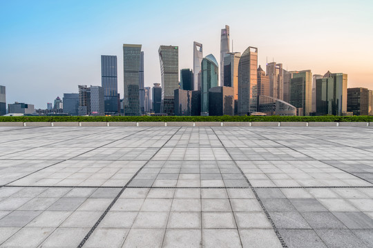 地砖路面和建筑景观