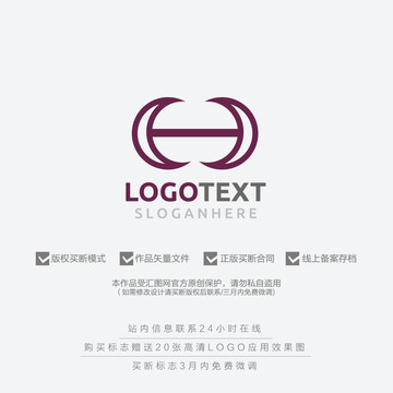 CH字母標志logo