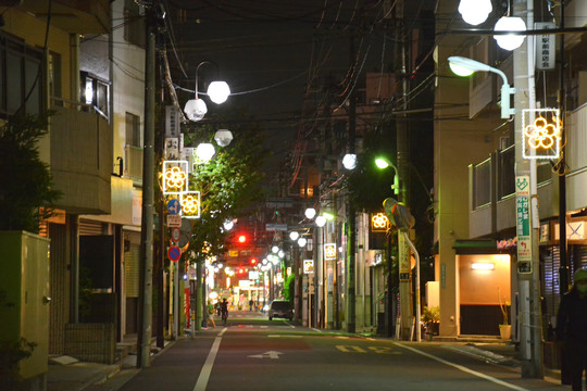 日本街头夜景