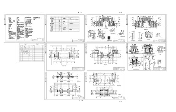 单位大门建筑施工图详图