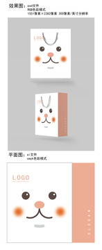 寵物表情元素手提袋包裝設(shè)計(jì)