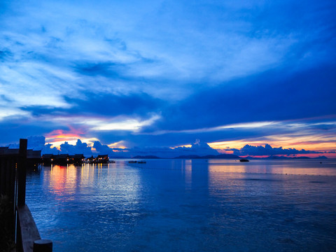 马来西亚卡帕莱岛夕阳风光
