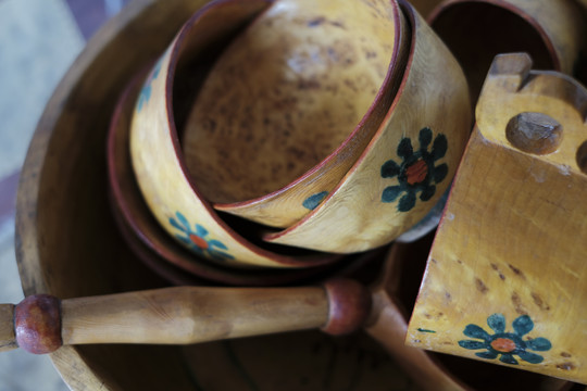 哈萨克族手工木碗