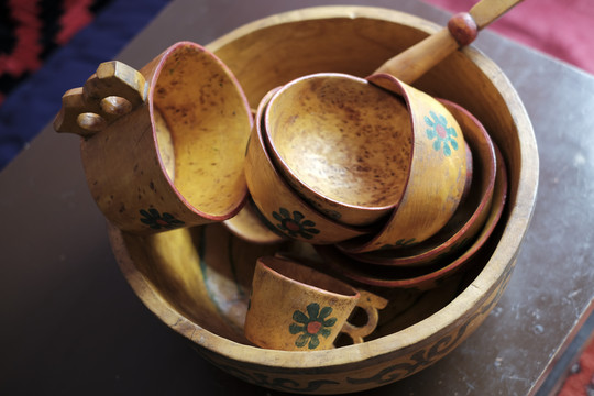 哈萨克族手工木碗