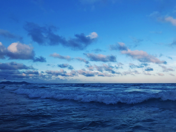 蓝天白云大海海浪