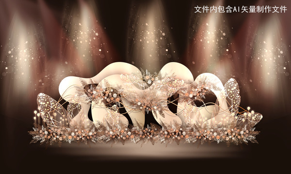 香檳色婚禮迎賓區(qū)