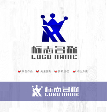 HRK字母RH标志皇冠logo