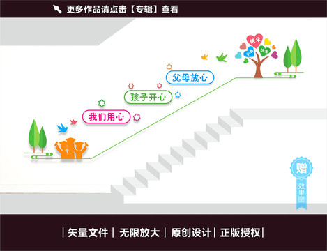 幼兒園樓梯文化墻
