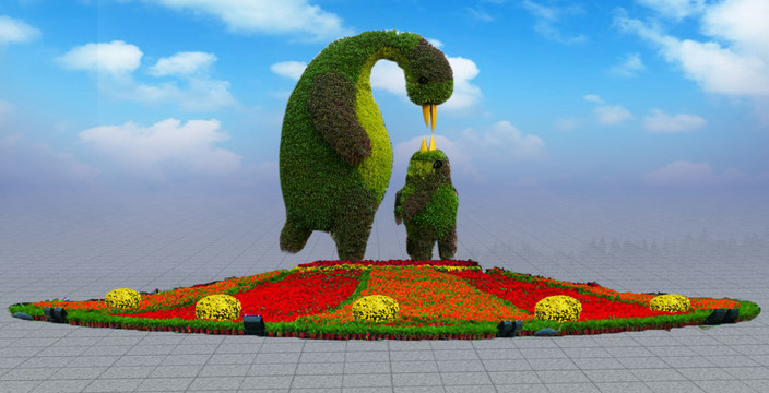 企鵝五色草造型