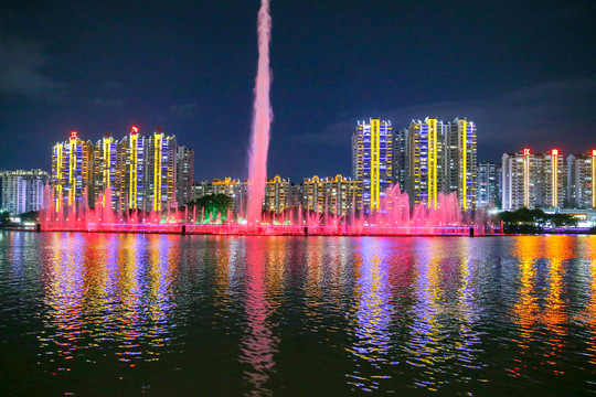 揭阳音乐喷泉揭阳夜景