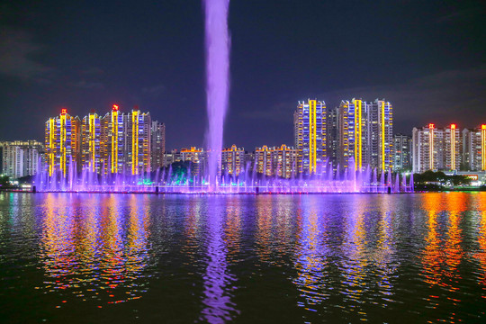 揭阳音乐喷泉揭阳夜景