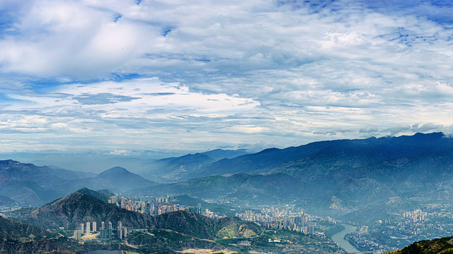 攀枝花机场路全景风光风景