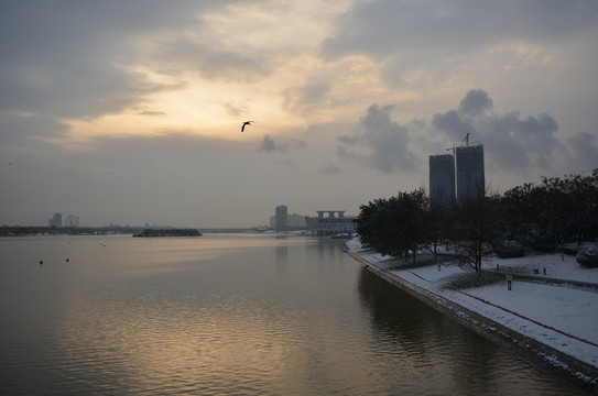 灞河雪景