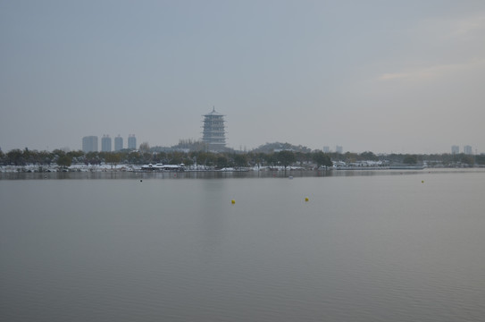 灞河雪景