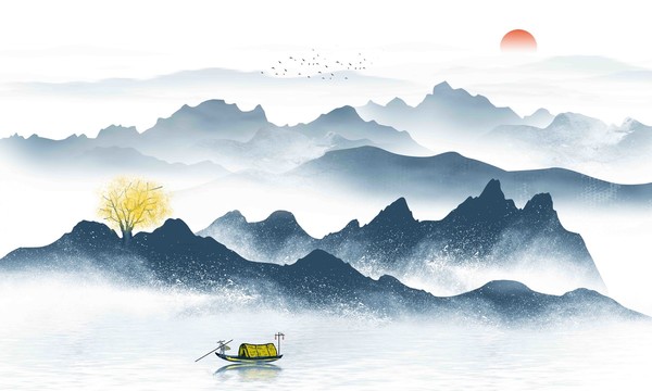 新中式抽象山水畫