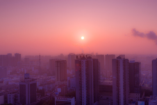 荆门城市日出