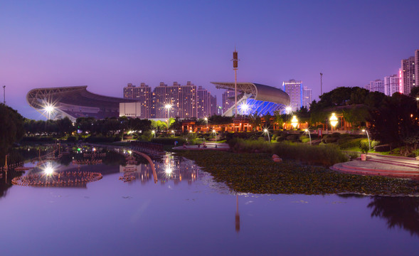 荆门生态公园夜景