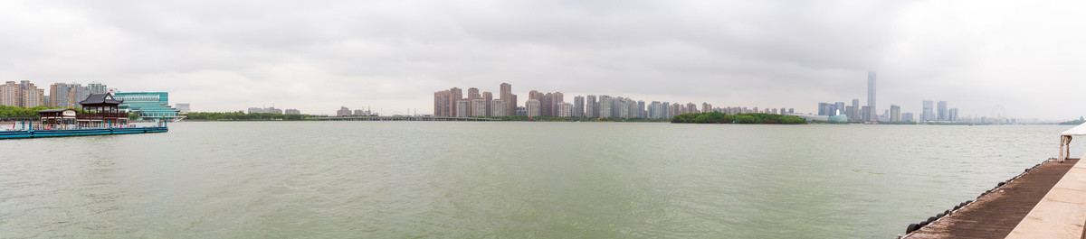 江苏苏州金鸡湖城市风光全景