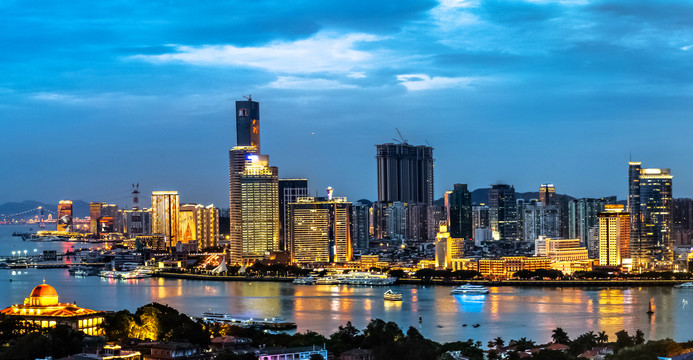 厦门滨海风光夜景