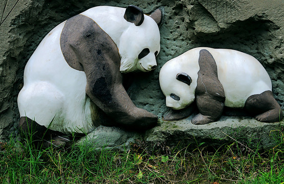 熊猫浮雕