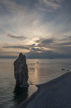 海边海岛渔村风光