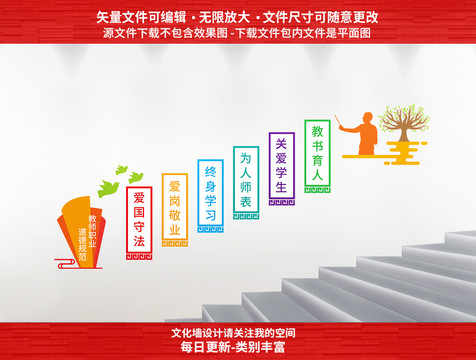 教師職業(yè)道德規(guī)范樓道墻