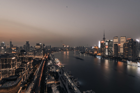 上海外滩陆家嘴夜景