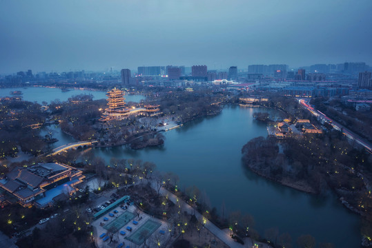 济南大明湖全景