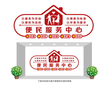 便民服務(wù)中心形象墻
