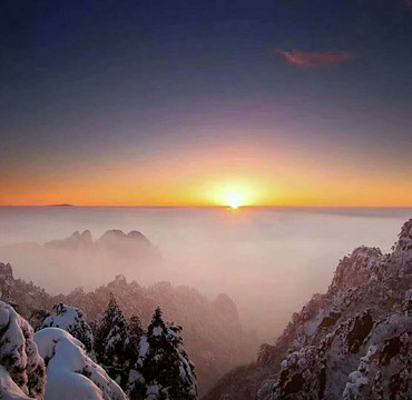 黄山雪景黄山日出