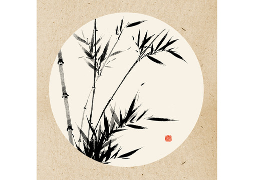 手繪國(guó)畫竹子