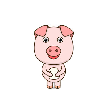 猪十二生肖插画卡通原创手绘