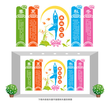 春夏秋冬養(yǎng)生文化墻