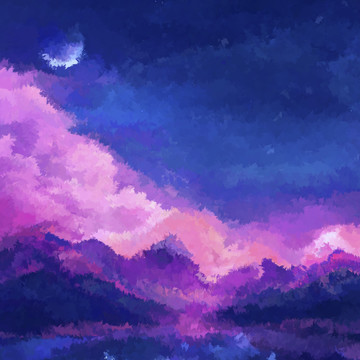 唯美天空星空藍(lán)色背景素材