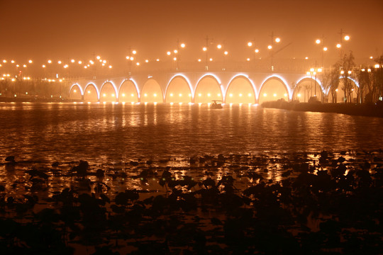 西安曲江池公园夜景