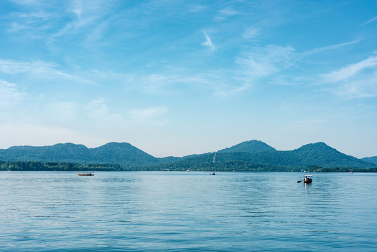 杭州西湖山水夏天风光