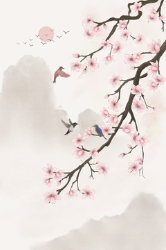 工筆花鳥山水圖裝飾畫
