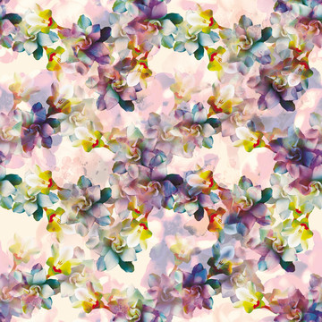 抽象花卉花纹无缝数码印花