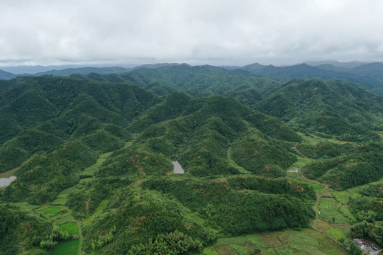 航拍田园山川