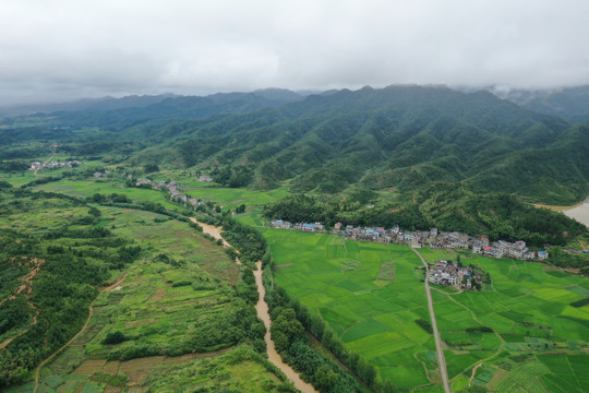 航拍田园山川