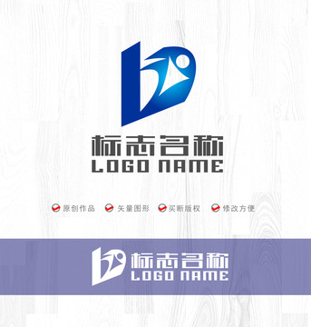 b字母標(biāo)志人建筑健身logo