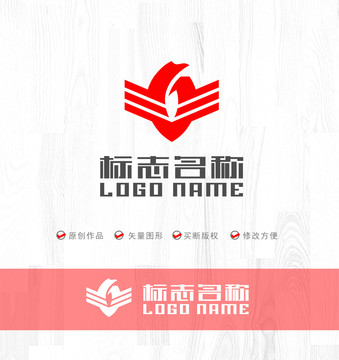 G字母标志翅膀抽象logo